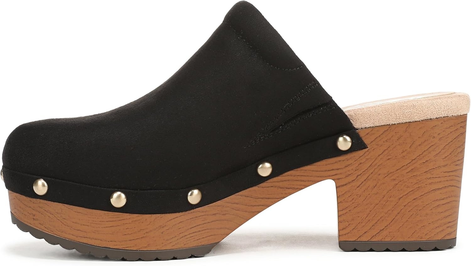 image:imageDr Scholls Classic Joy MuleClog ShoesBlack Microsuede