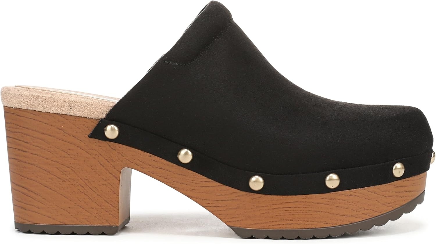 image:imageDr Scholls Classic Joy MuleClog ShoesBlack Microsuede