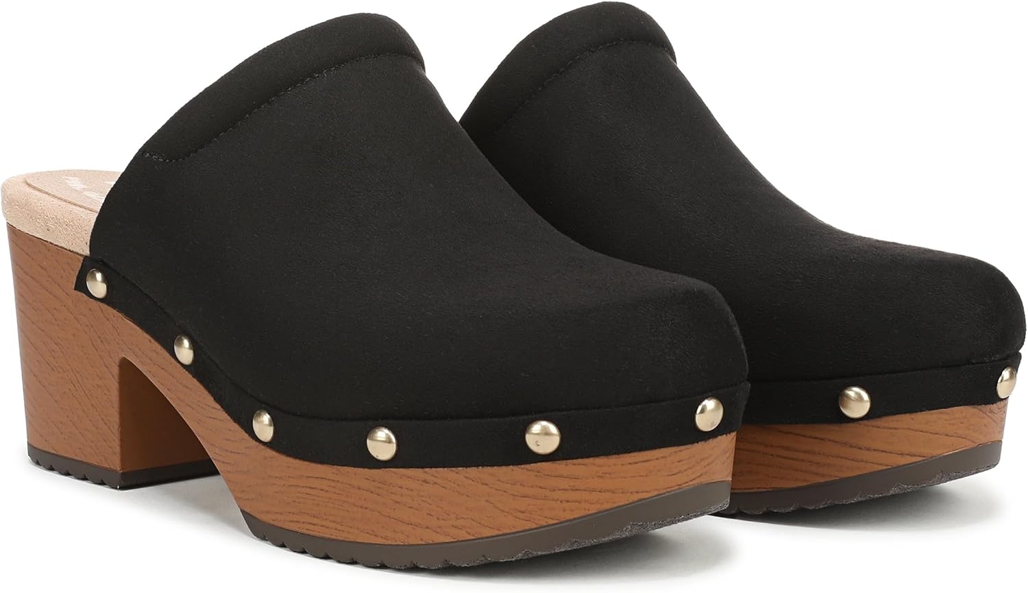 image:imageDr Scholls Classic Joy MuleClog ShoesBlack Microsuede