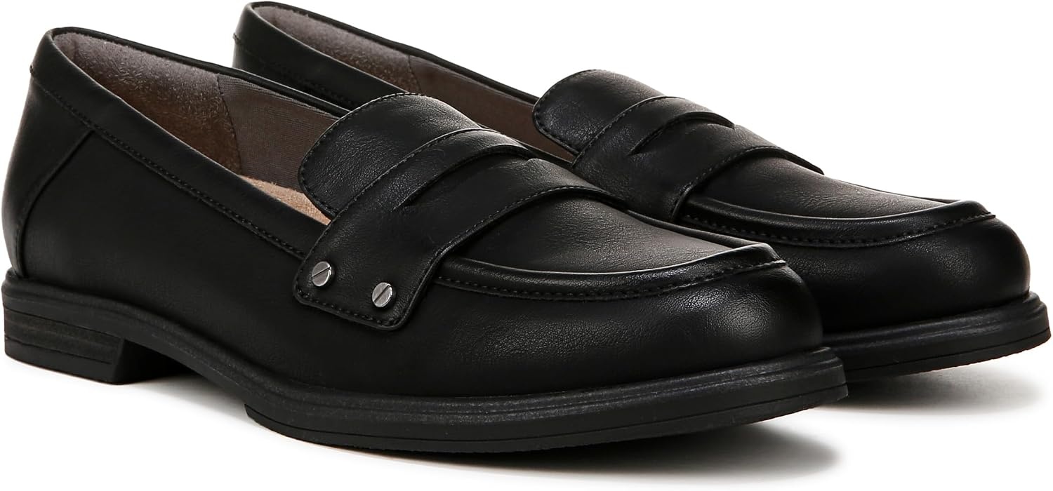 image:imageDr Scholls Hello Loafers LoafersMoc ShoesBlack Faux Leather