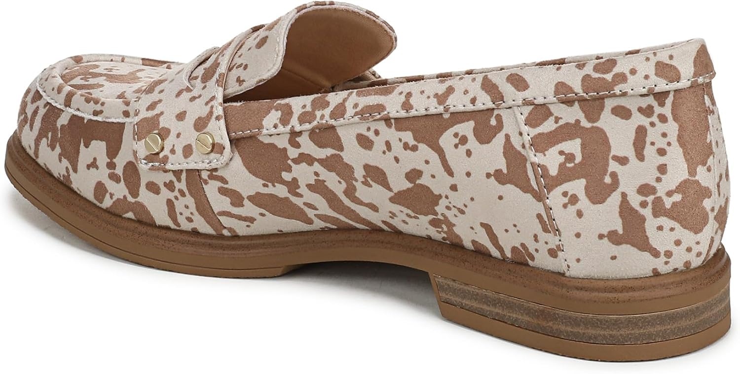 image:imageDr Scholls Hello Loafers LoafersMoc ShoesBrown Cow Print Microsuede