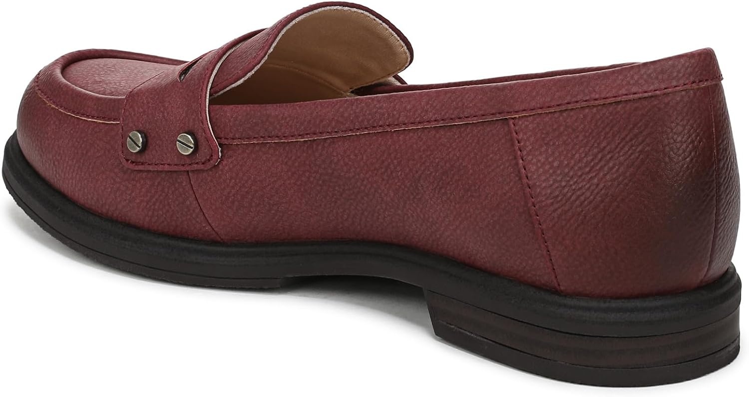 image:imageDr Scholls Hello Loafers LoafersMoc ShoesBurgundy Dark Red Tumbled Faux Leather