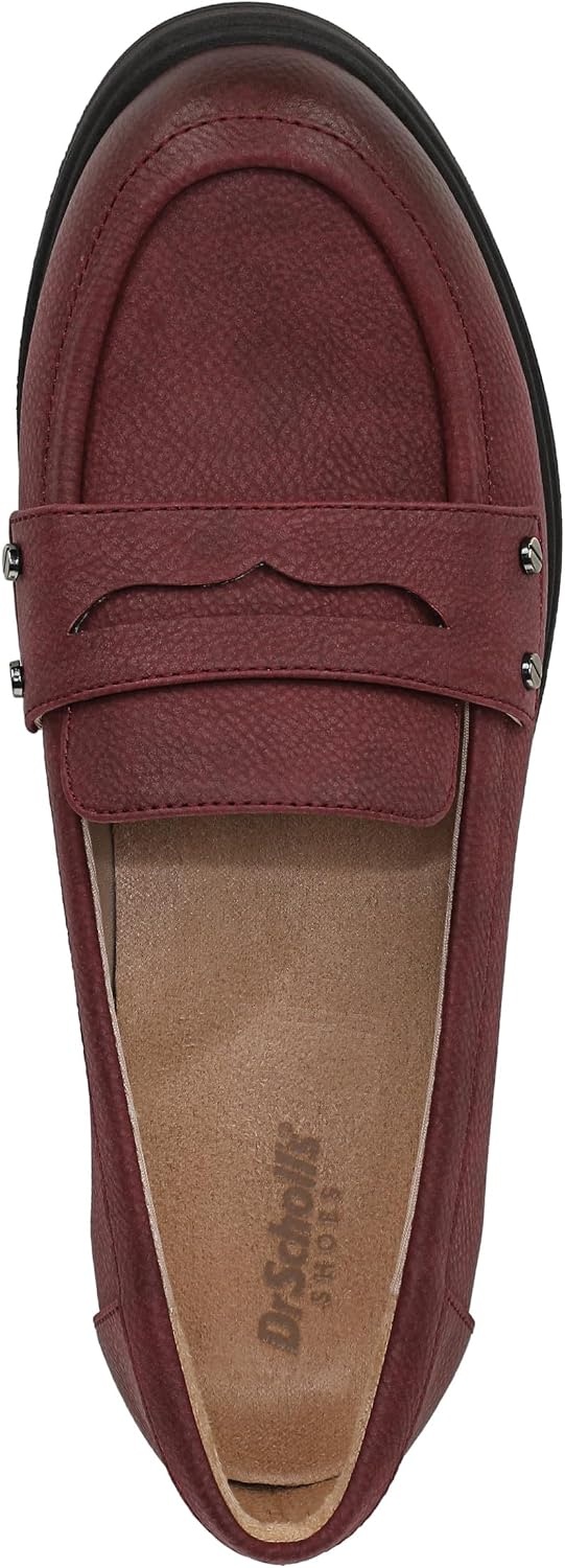 image:imageDr Scholls Hello Loafers LoafersMoc ShoesBurgundy Dark Red Tumbled Faux Leather