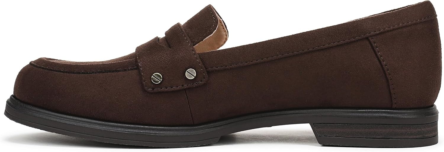 image:imageDr Scholls Hello Loafers LoafersMoc ShoesDark Umber Brown Microsuede