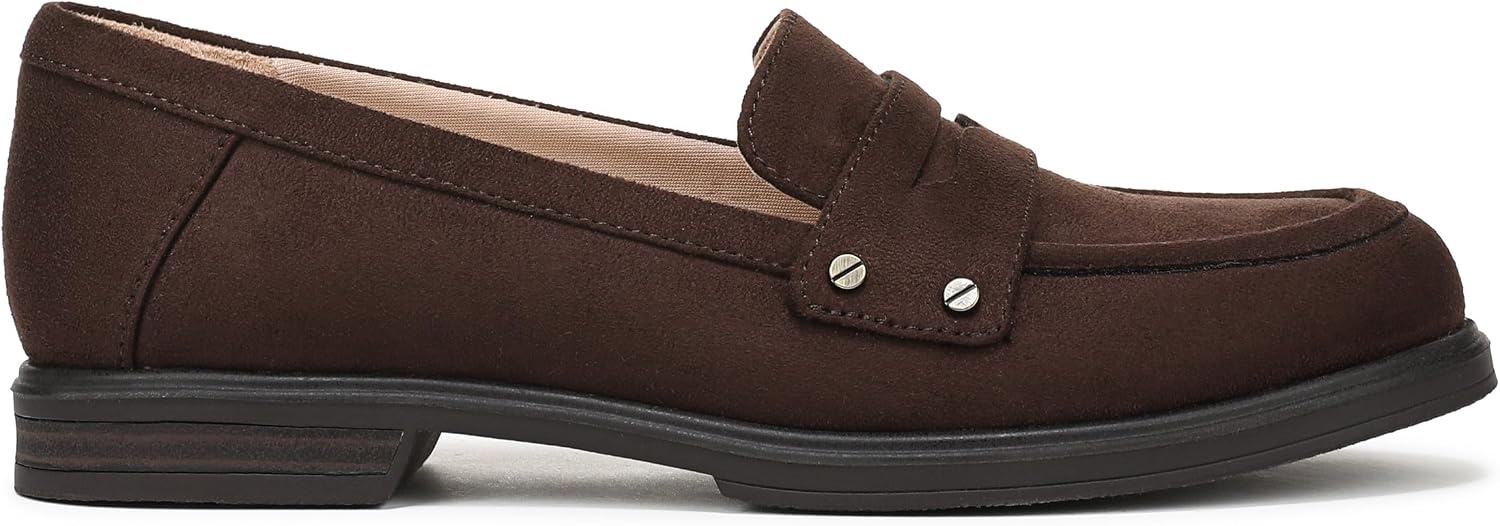 image:imageDr Scholls Hello Loafers LoafersMoc ShoesDark Umber Brown Microsuede