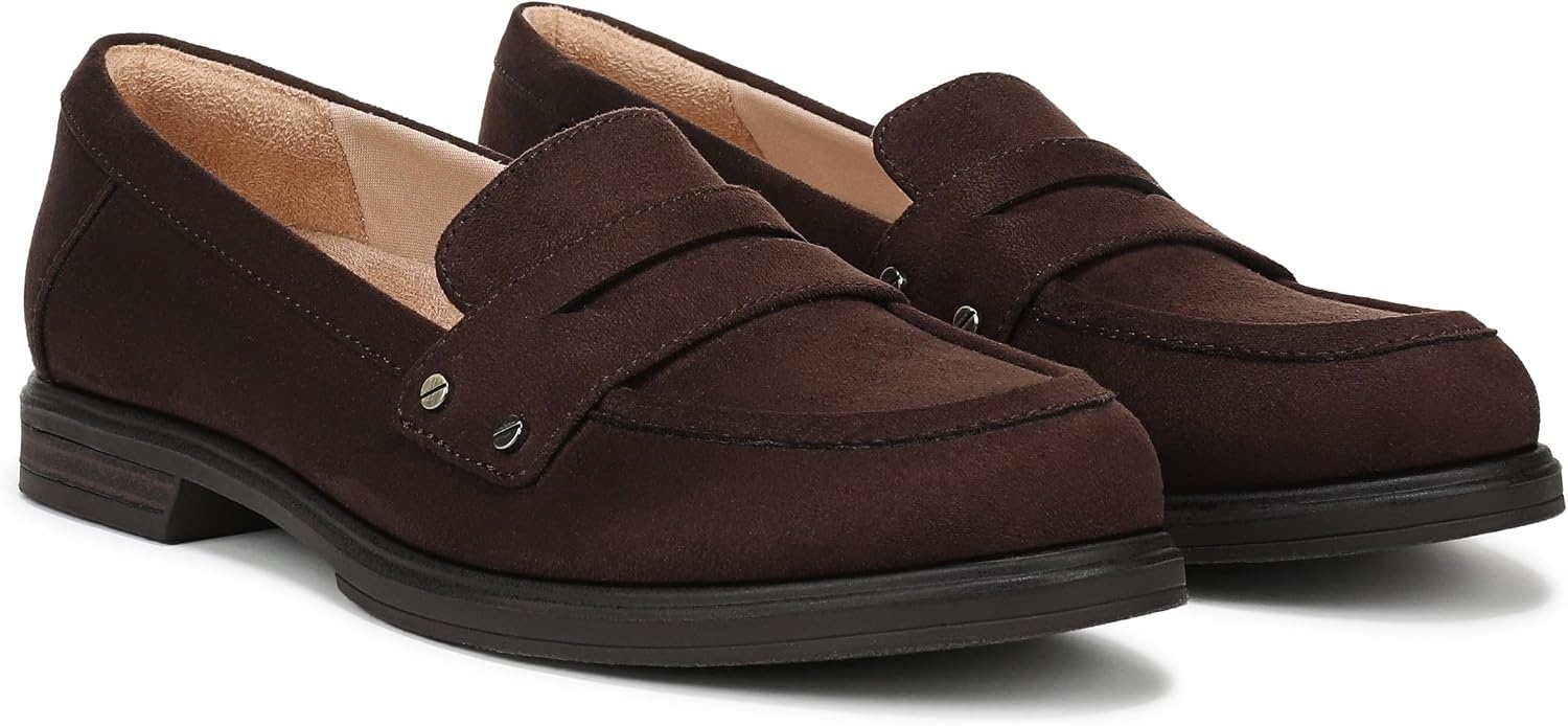 image:imageDr Scholls Hello Loafers LoafersMoc ShoesDark Umber Brown Microsuede