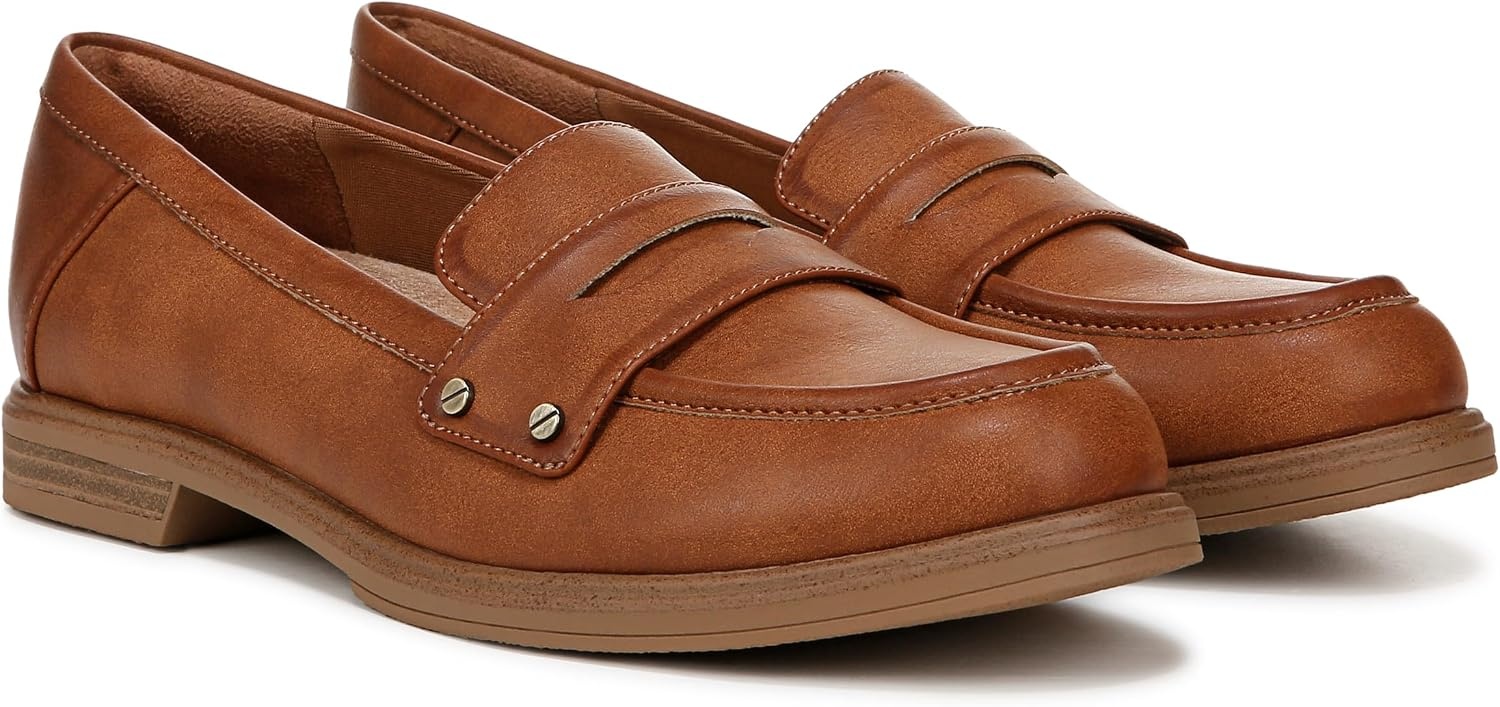 image:imageDr Scholls Hello Loafers LoafersMoc ShoesHoney Brown Faux Leather