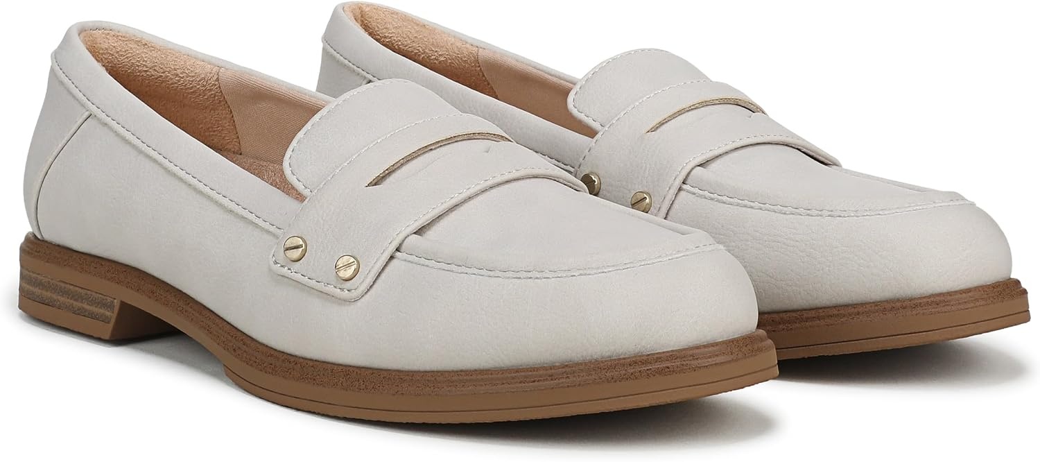 image:imageDr Scholls Hello Loafers LoafersMoc ShoesOyster Grey Faux Leather