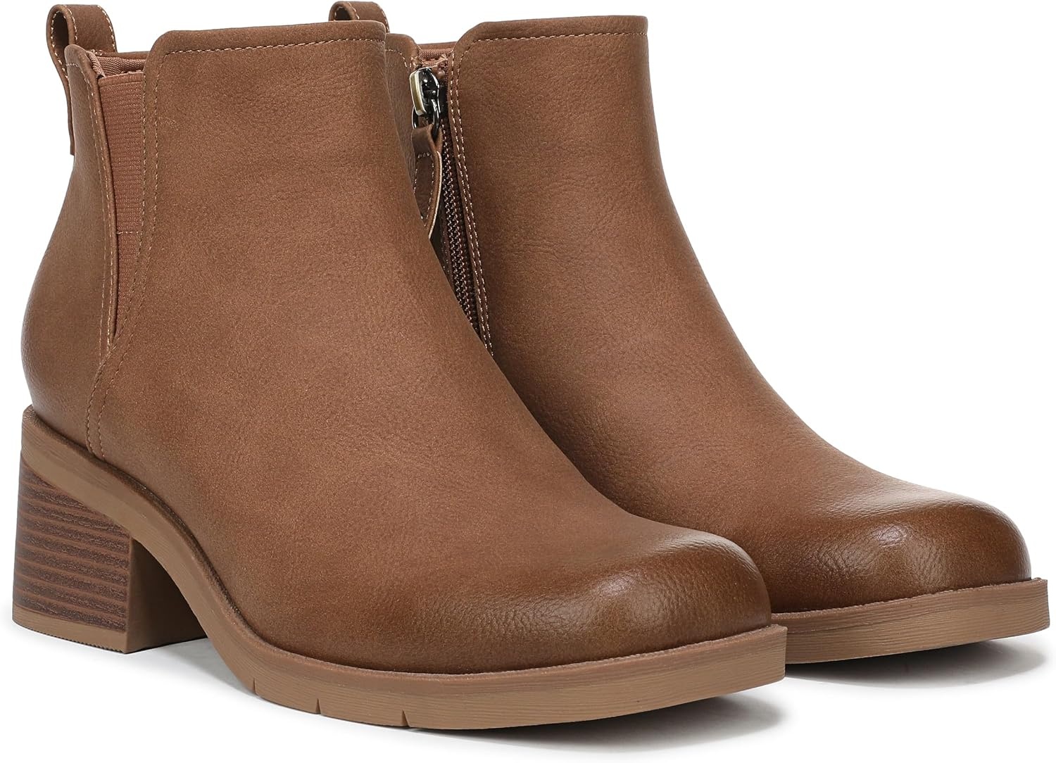 image:imageDr Scholls Joplin Low Zip Short BootsDark Tan Brown