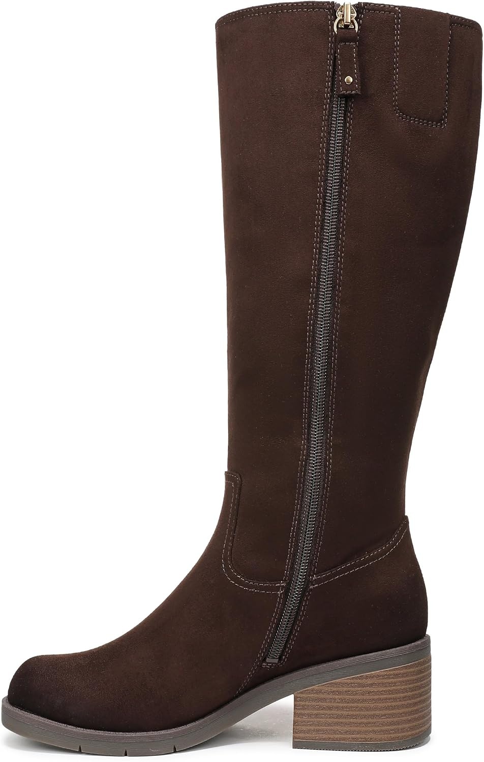 image:imageDr Scholls Joplin Riding Tall BootsDark Umber Brown Microsuede