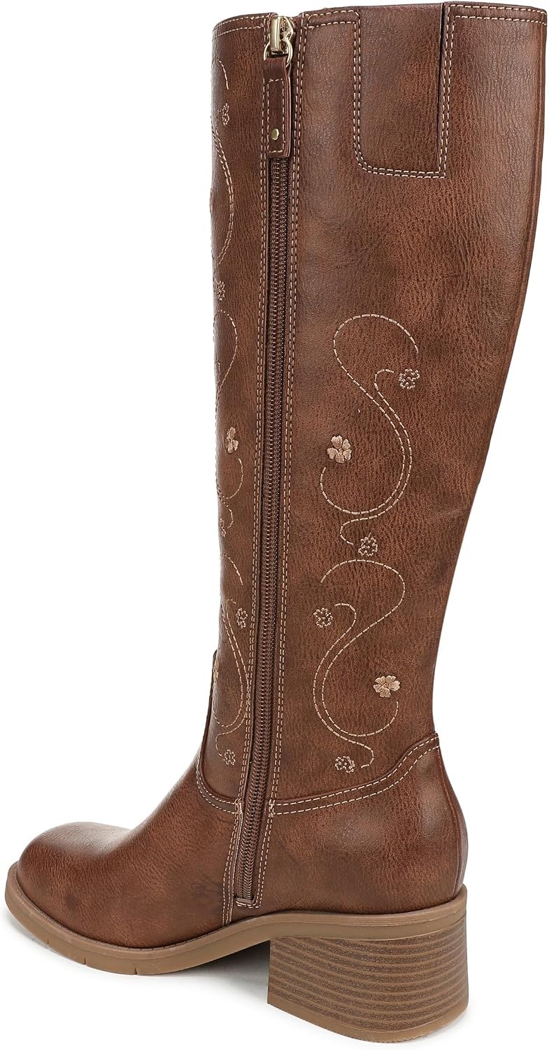 image:imageDr Scholls Joplin Riding Tall BootsEmbroidered Whiskey Brown