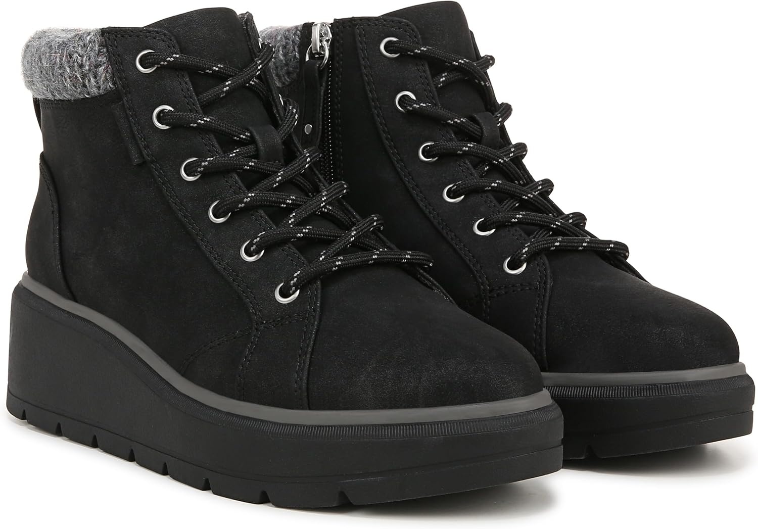 image:imageDr Scholls Nice Day Max Alpine LaceUp Short BootsBlack Smooth