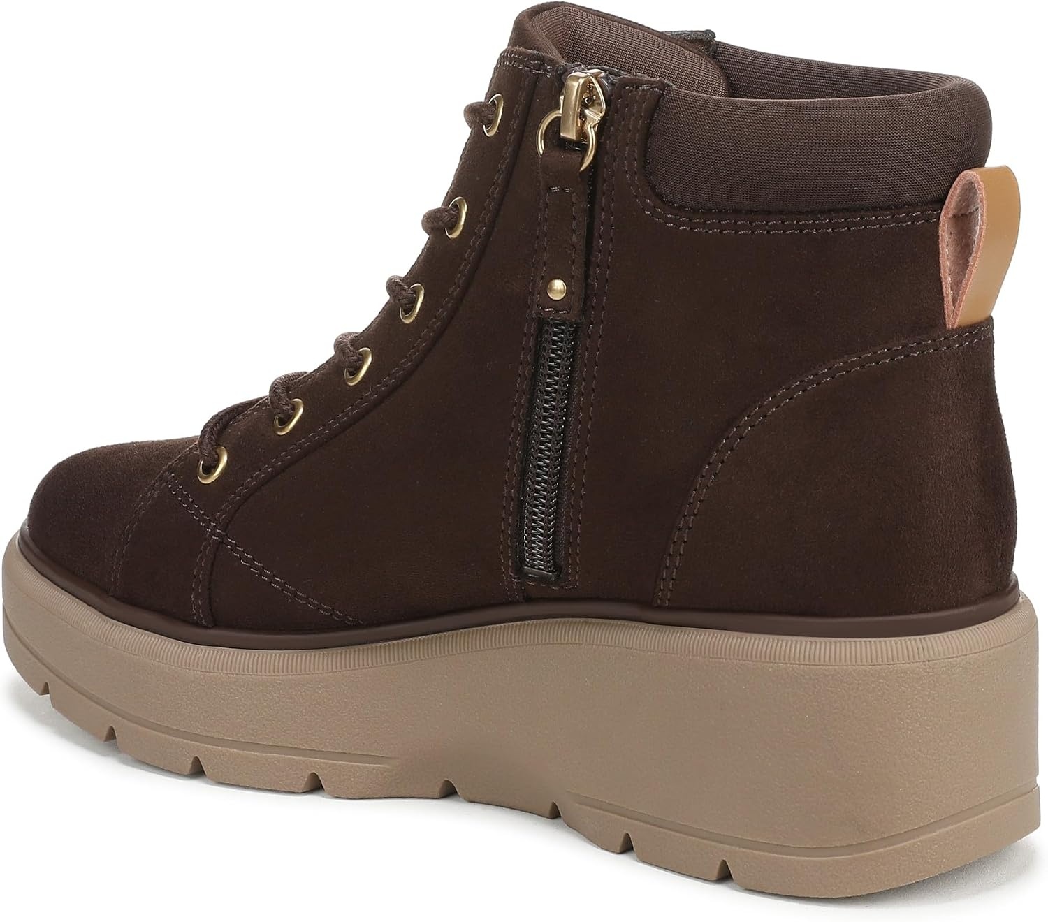 image:imageDr Scholls Nice Day Max Alpine LaceUp Short BootsDark Umber Brown Microfiber