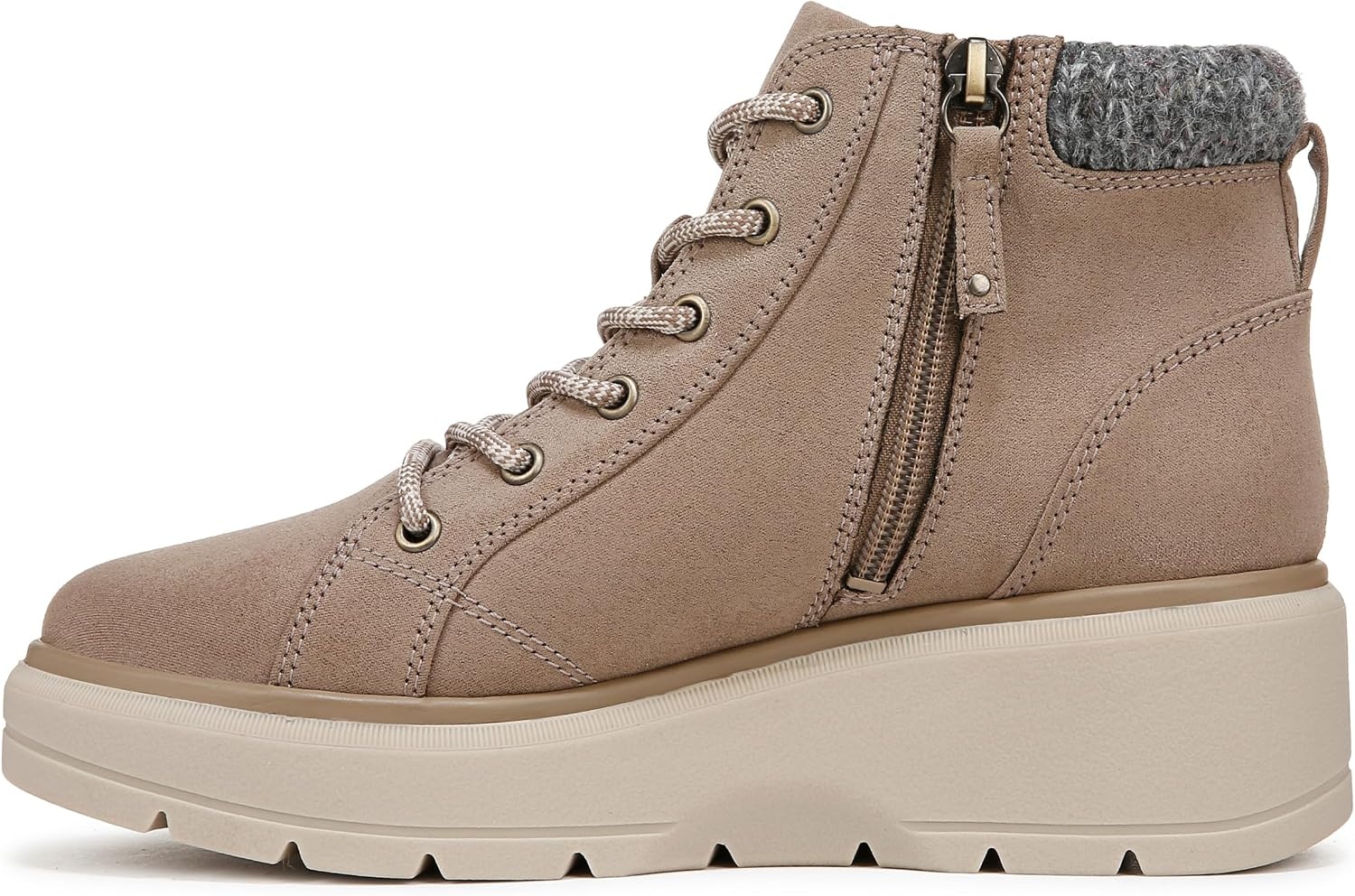 image:imageDr Scholls Nice Day Max Alpine LaceUp Short BootsMocha Taupe Fabric