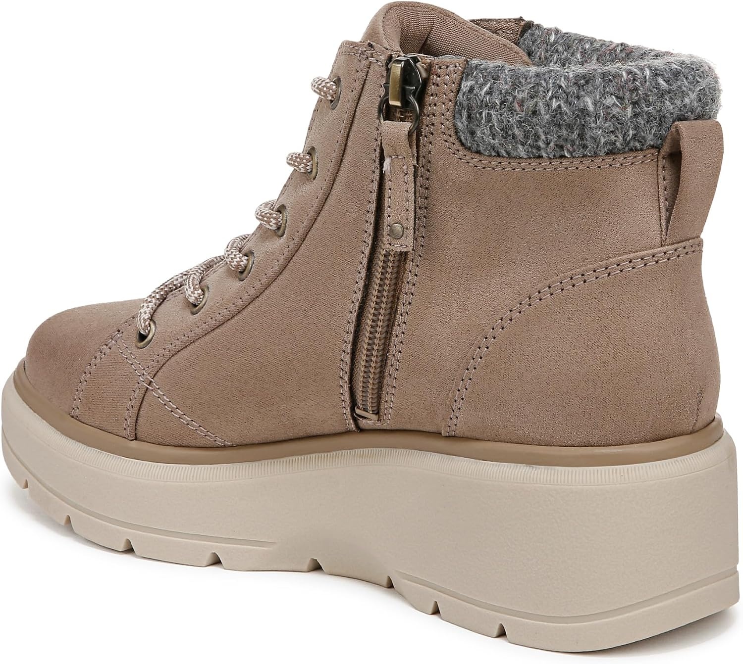 image:imageDr Scholls Nice Day Max Alpine LaceUp Short BootsMocha Taupe Fabric
