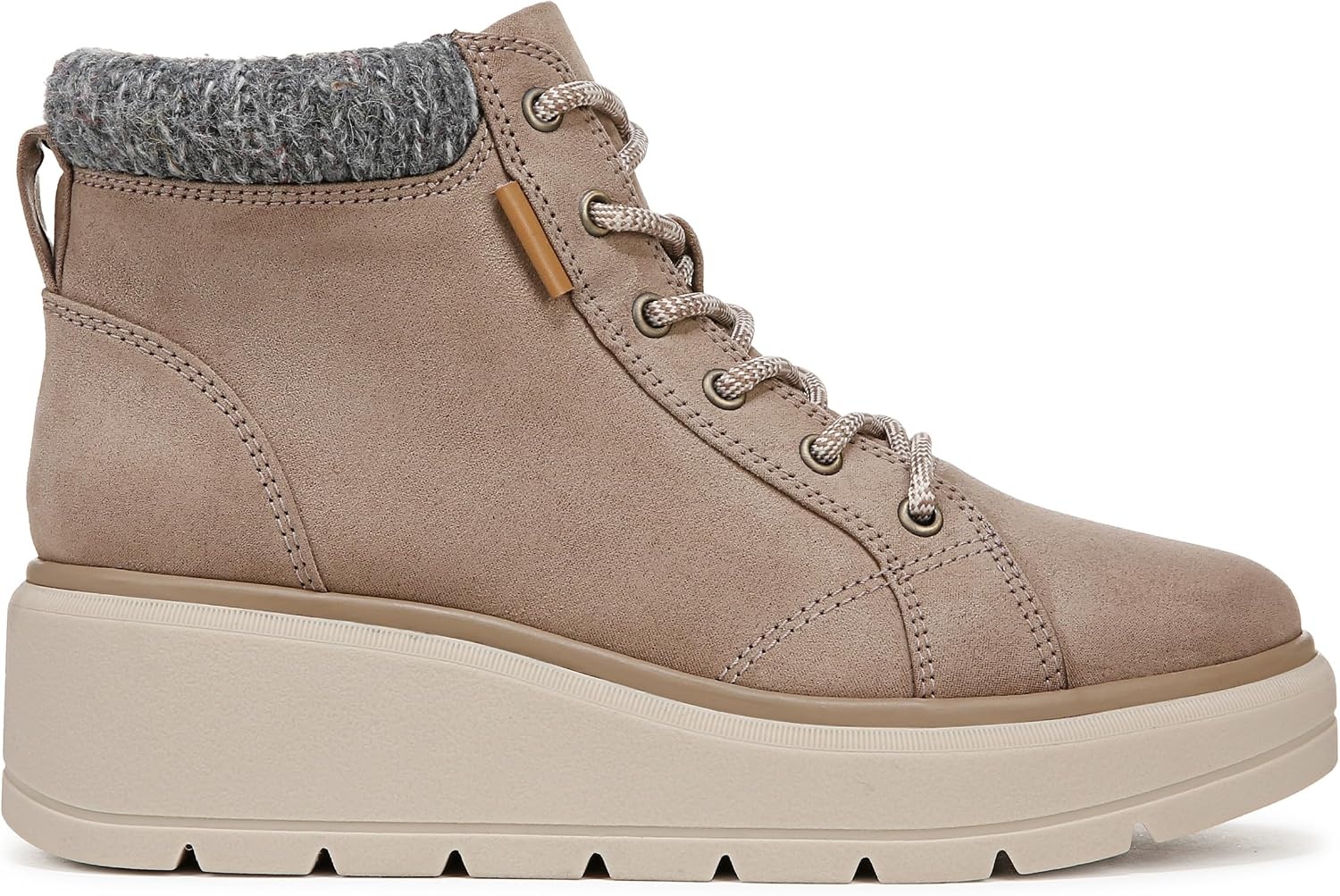 image:imageDr Scholls Nice Day Max Alpine LaceUp Short BootsMocha Taupe Fabric
