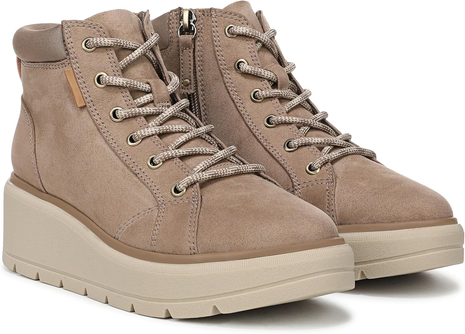 image:imageDr Scholls Nice Day Max Alpine LaceUp Short BootsMocha Taupe Microsuede