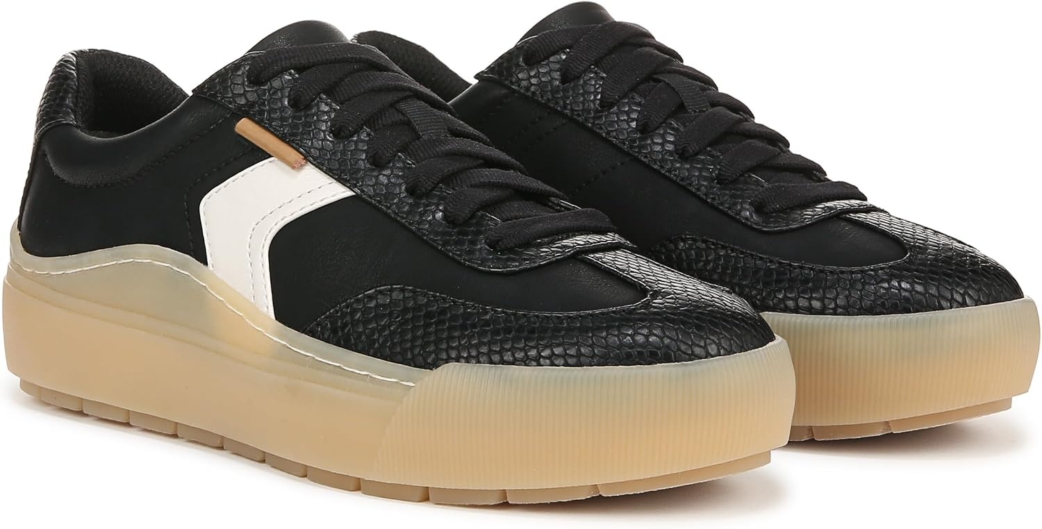 image:imageDr Scholls Shoes Womens Time Off Win Sneaker Retro Sneakers for WomenBlack Snake Faux Leather