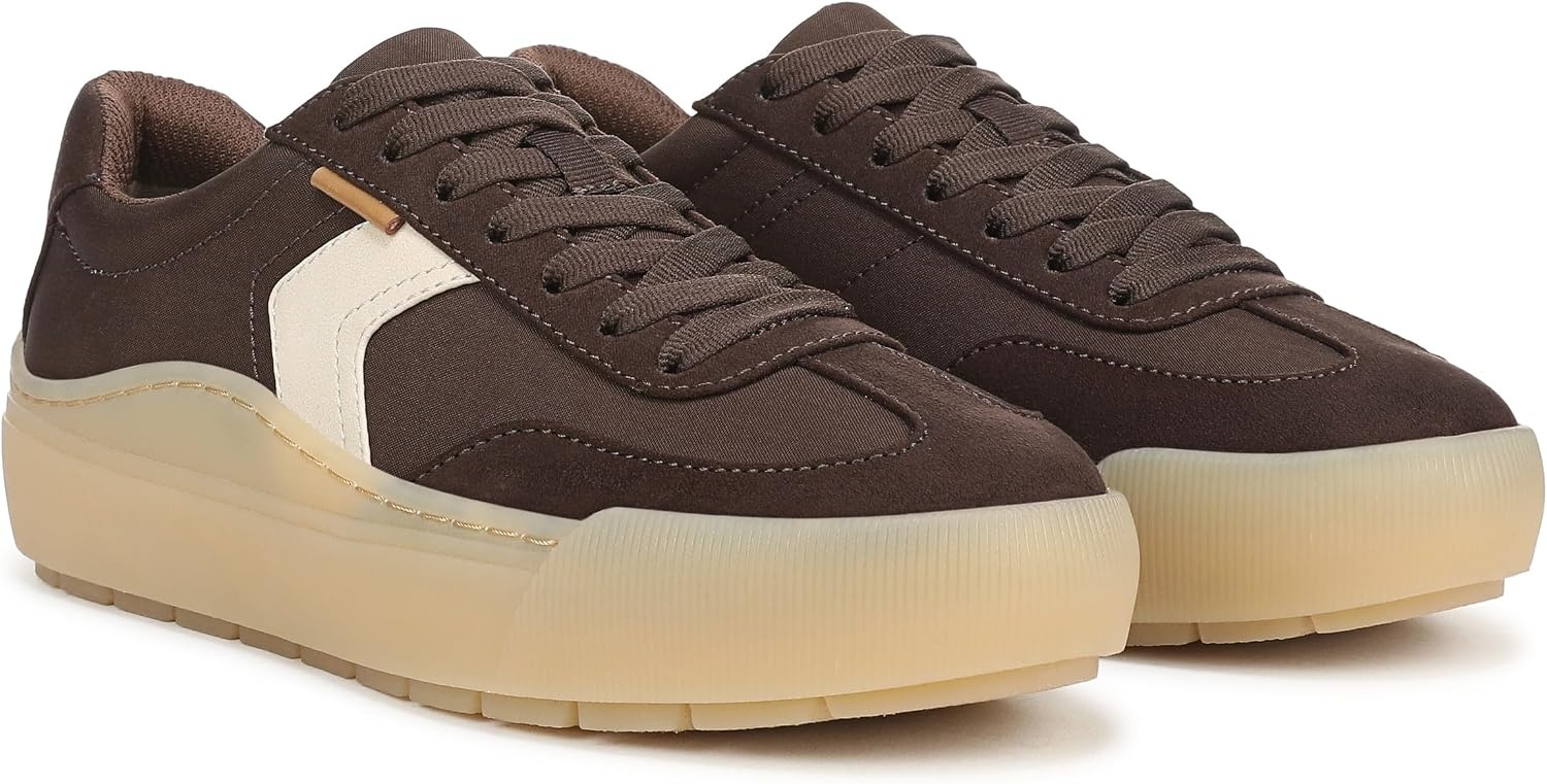 image:imageDr Scholls Shoes Womens Time Off Win Sneaker Retro Sneakers for WomenChocolate Brown Microsuede