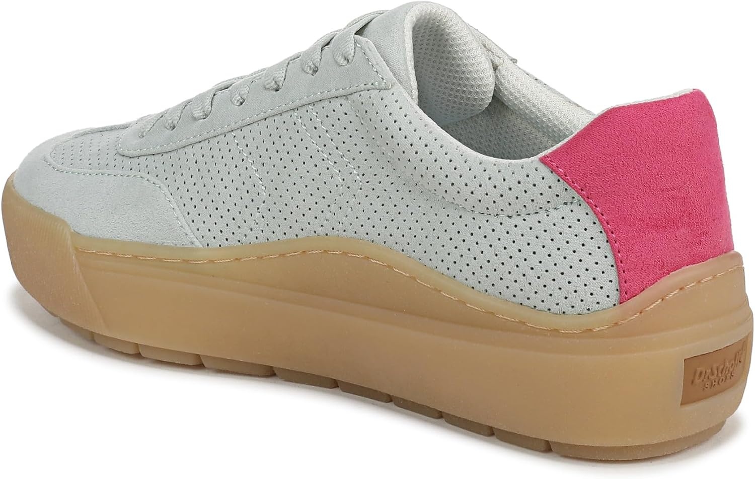 image:imageDr Scholls Shoes Womens Time Off Win Sneaker Retro Sneakers for WomenMinty Blossom Green Pink Perforated