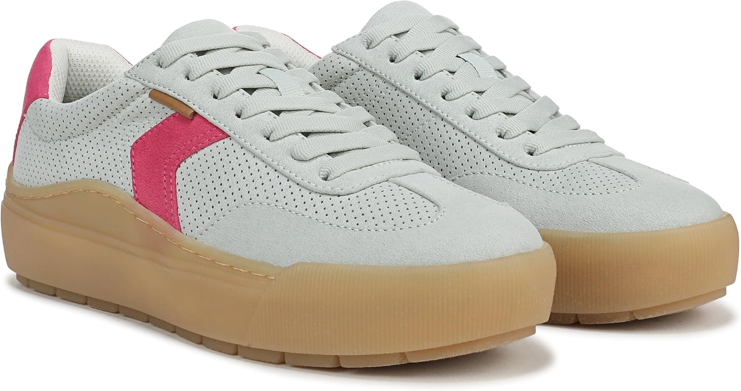 image:imageDr Scholls Shoes Womens Time Off Win Sneaker Retro Sneakers for WomenMinty Blossom Green Pink Perforated