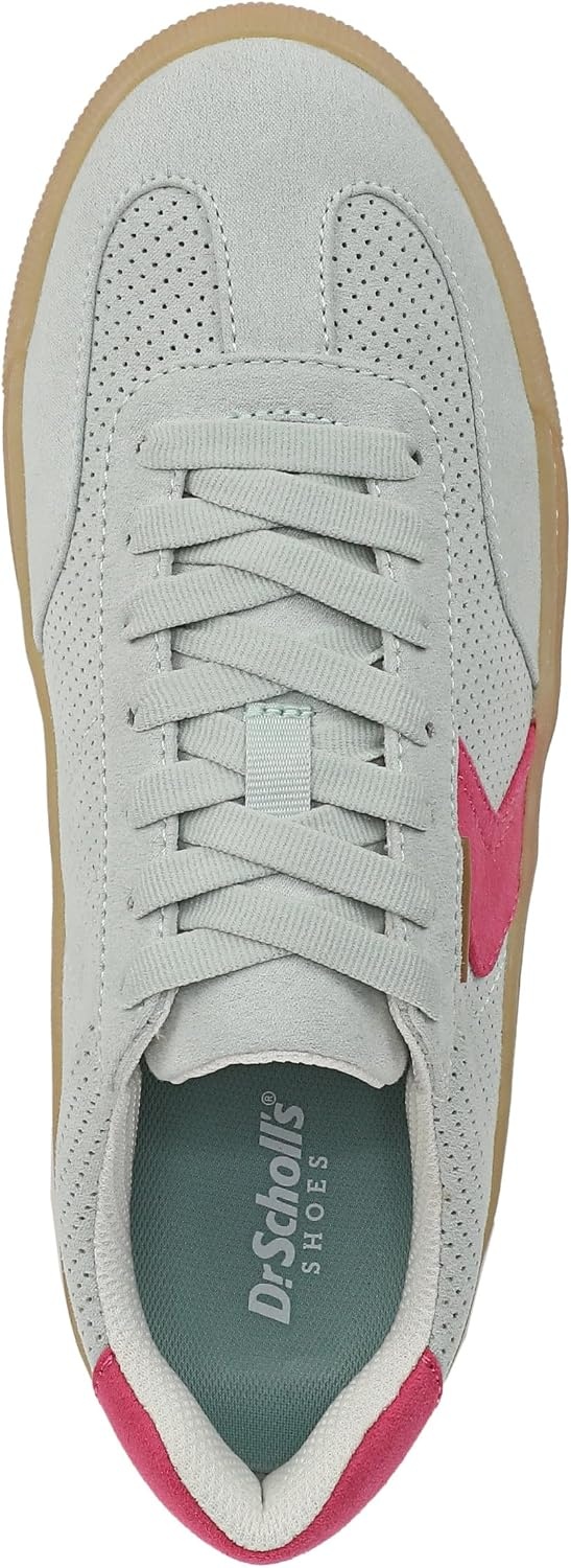 image:imageDr Scholls Shoes Womens Time Off Win Sneaker Retro Sneakers for WomenMinty Blossom Green Pink Perforated