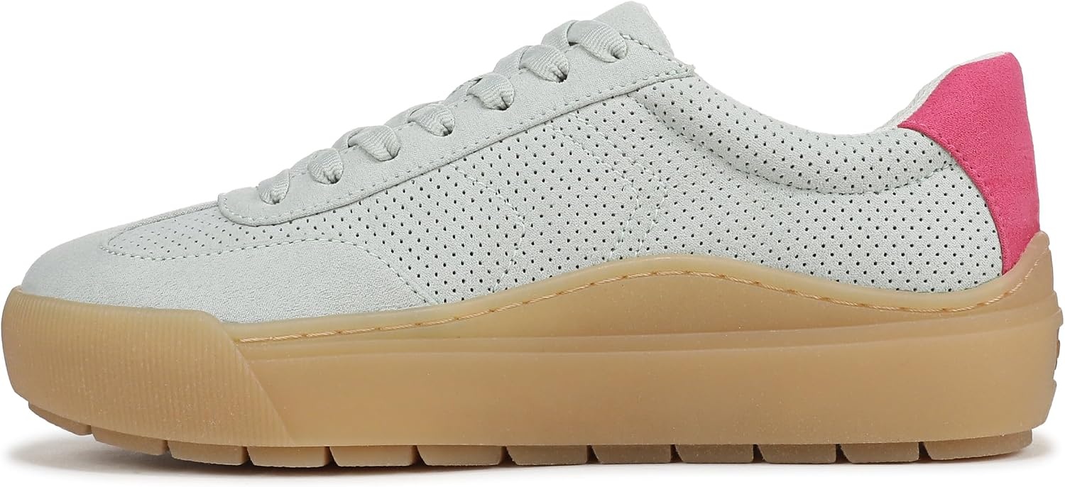 image:imageDr Scholls Shoes Womens Time Off Win Sneaker Retro Sneakers for WomenMinty Blossom Green Pink Perforated