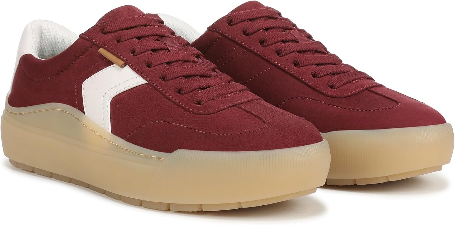 image:imageDr Scholls Shoes Womens Time Off Win Sneaker Retro Sneakers for WomenUniversity Red Microsuede