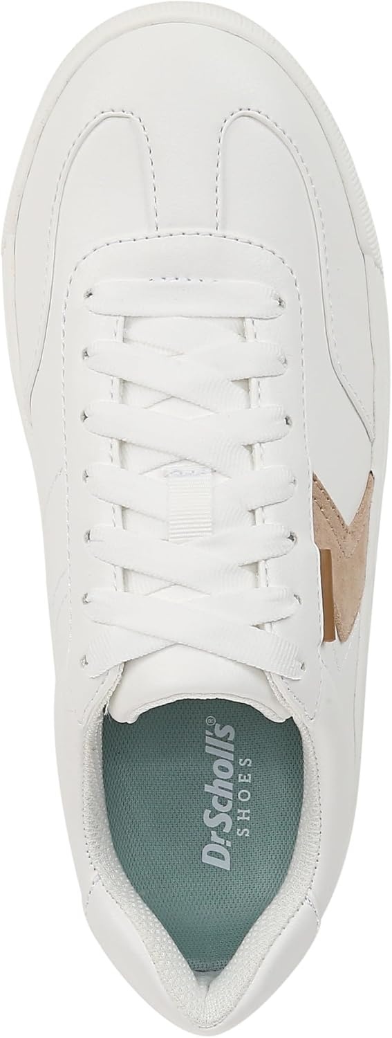 image:imageDr Scholls Shoes Womens Time Off Win Sneaker Retro Sneakers for WomenWhite Faux LeatherSand Beige
