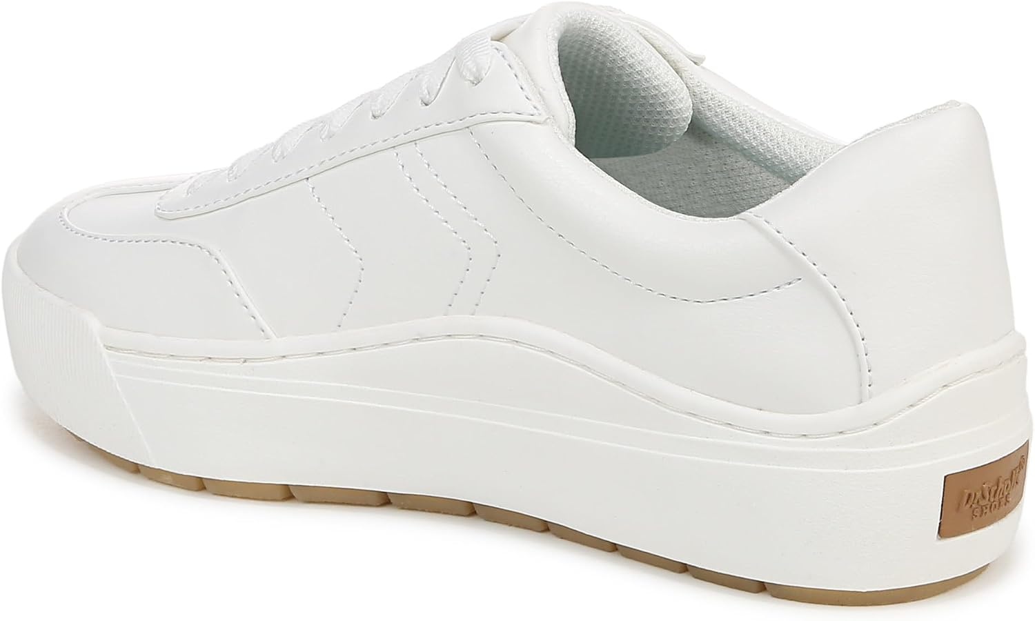 image:imageDr Scholls Shoes Womens Time Off Win Sneaker Retro Sneakers for WomenWhite Faux LeatherSand Beige