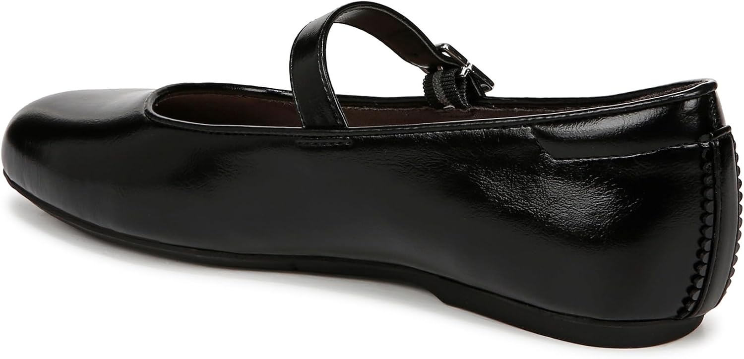 image:imageDr Scholls Shoes Womens Wexley Jane Mary Jane Flats Comfortable FlatsBlack Shiny Faux Leather