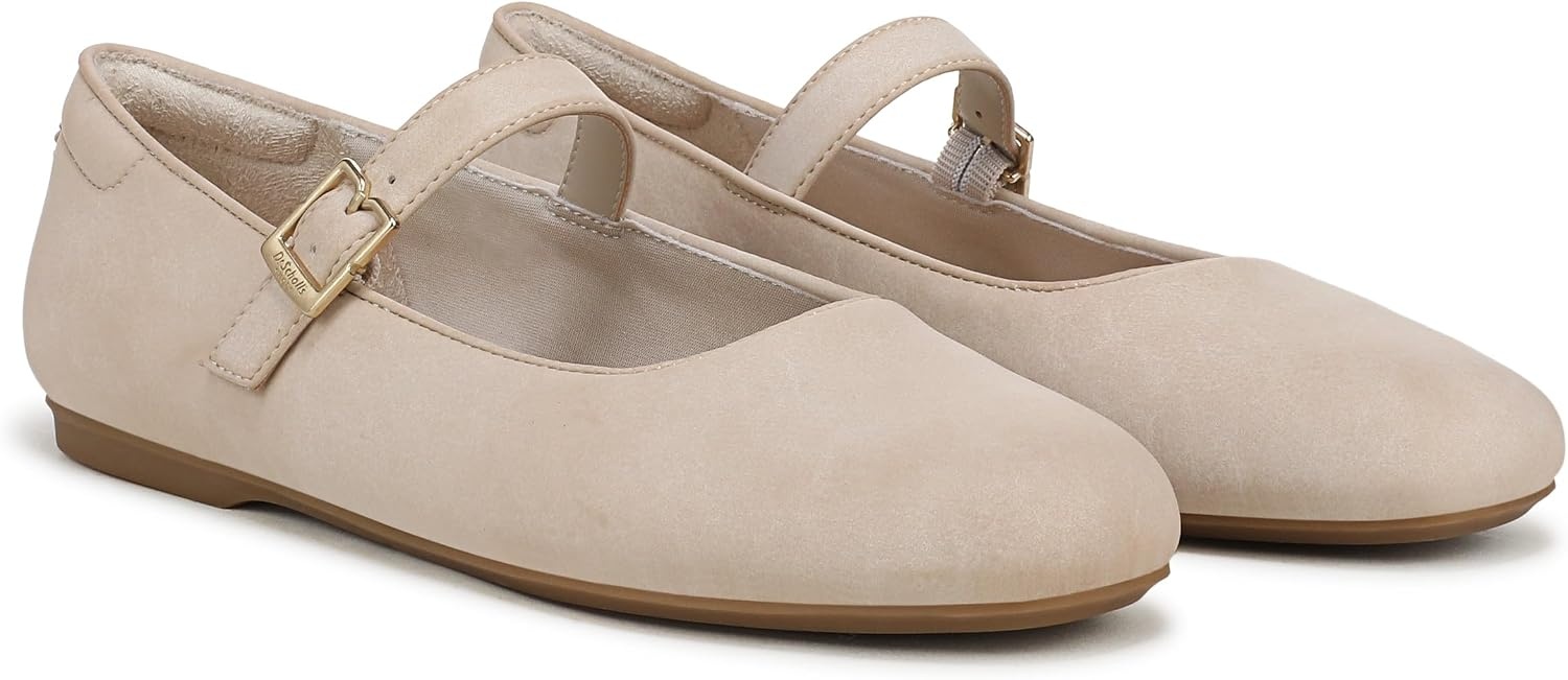 image:imageDr Scholls Shoes Womens Wexley Jane Mary Jane Flats Comfortable FlatsChalk Beige Faux Leather
