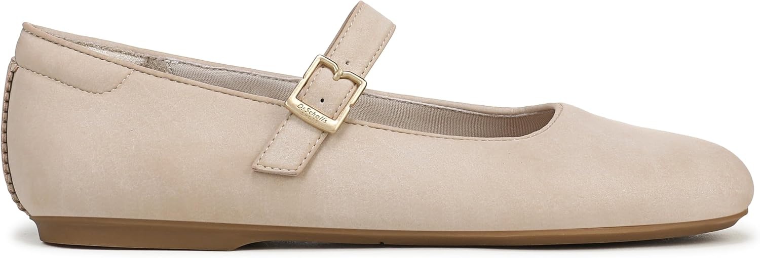 image:imageDr Scholls Shoes Womens Wexley Jane Mary Jane Flats Comfortable FlatsChalk Beige Faux Leather