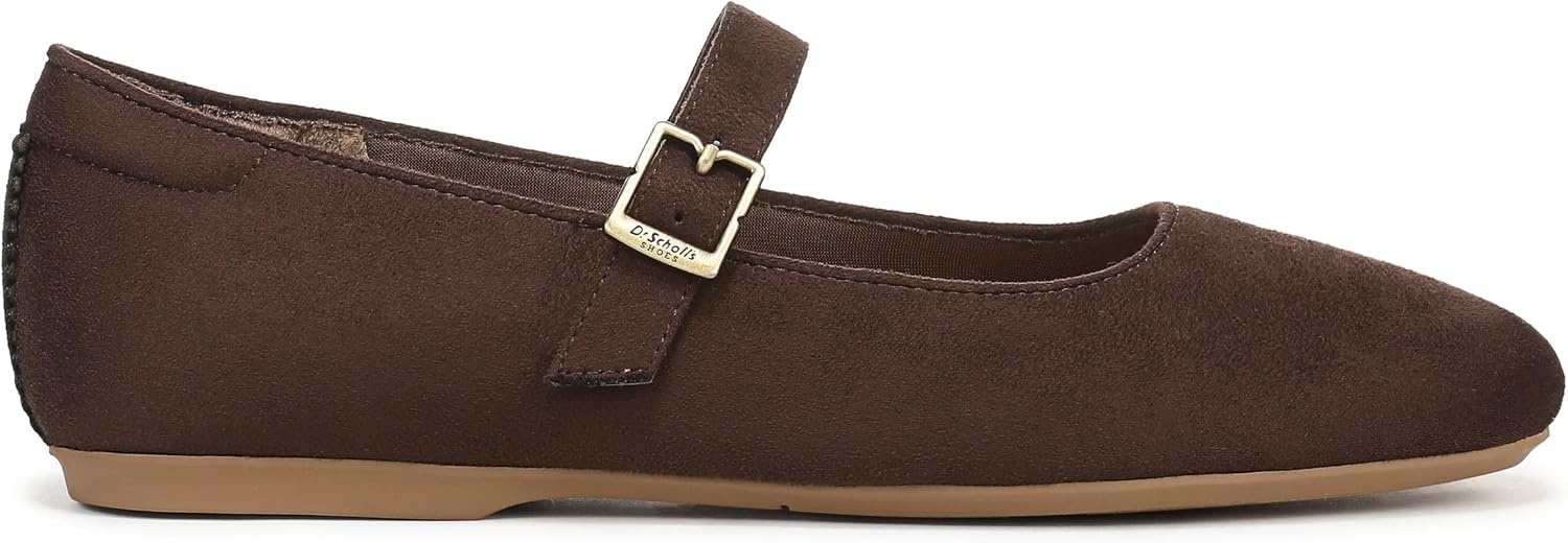 image:imageDr Scholls Shoes Womens Wexley Jane Mary Jane Flats Comfortable FlatsDark Umber Brown Microsuede