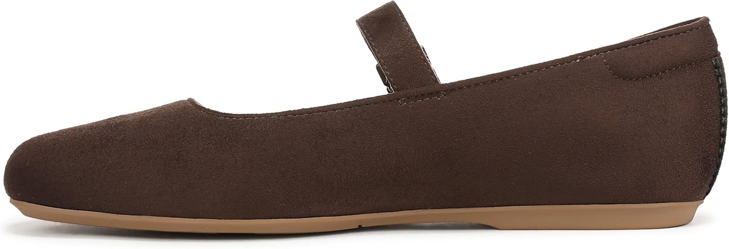 image:imageDr Scholls Shoes Womens Wexley Jane Mary Jane Flats Comfortable FlatsDark Umber Brown Microsuede