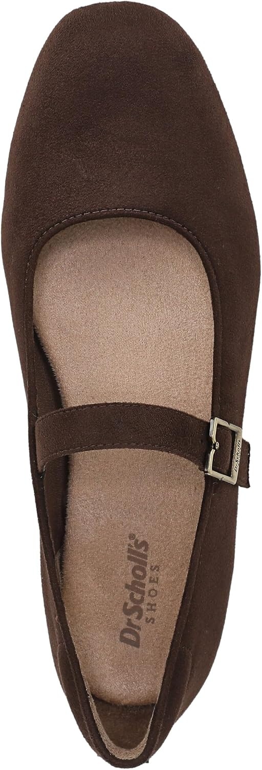 image:imageDr Scholls Shoes Womens Wexley Jane Mary Jane Flats Comfortable FlatsDark Umber Brown Microsuede