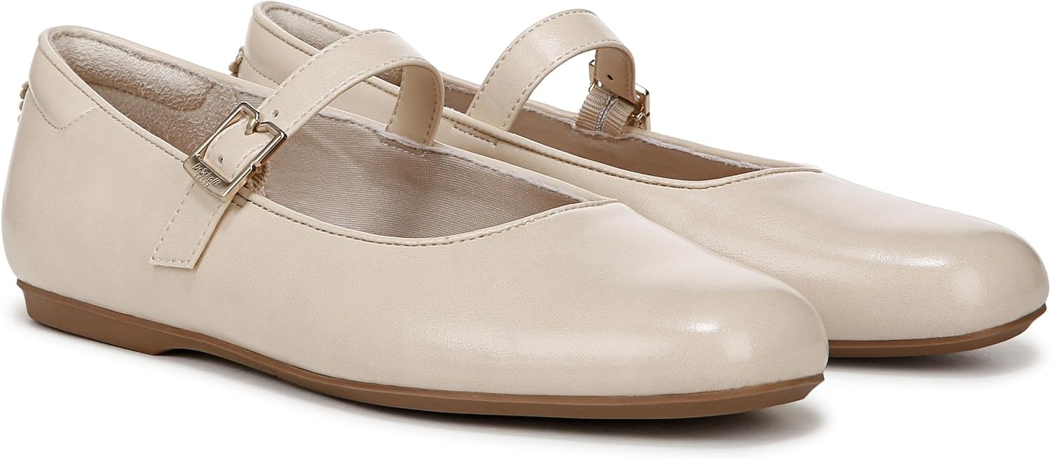 image:imageDr Scholls Shoes Womens Wexley Jane Mary Jane Flats Comfortable FlatsIvory Beige Faux Leather