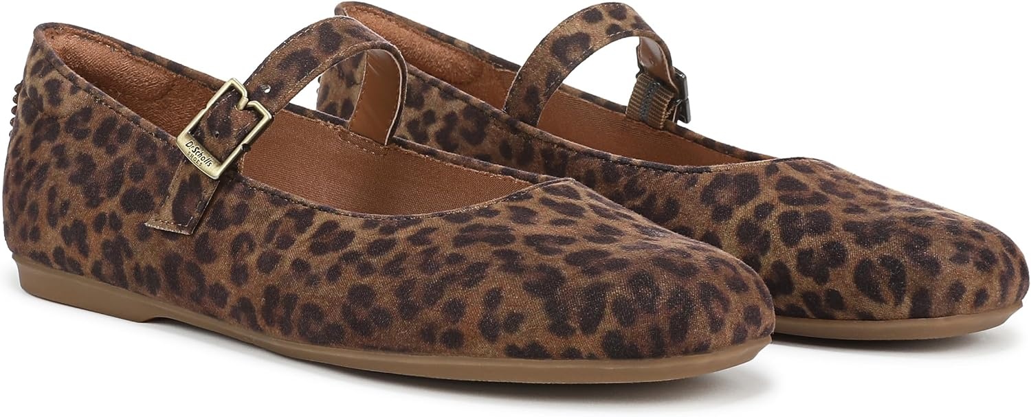 image:imageDr Scholls Shoes Womens Wexley Jane Mary Jane Flats Comfortable FlatsLeopard Animal Print Fabric