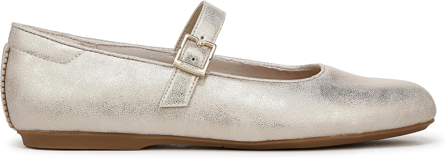 image:imageDr Scholls Shoes Womens Wexley Jane Mary Jane Flats Comfortable FlatsLight Gold Metallic Faux Leather
