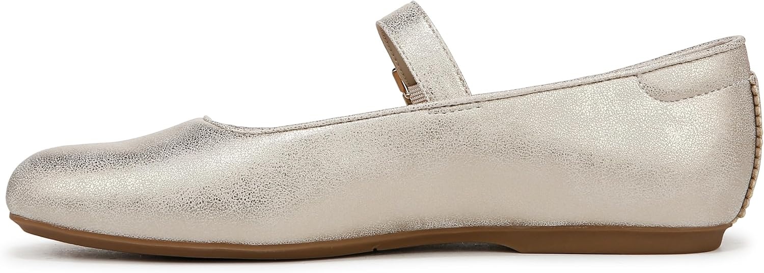 image:imageDr Scholls Shoes Womens Wexley Jane Mary Jane Flats Comfortable FlatsLight Gold Metallic Faux Leather