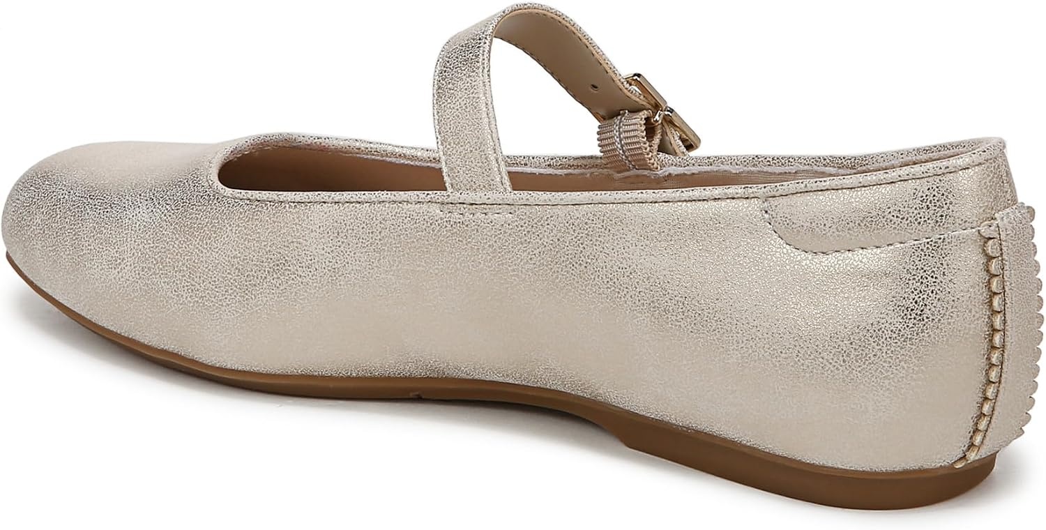 image:imageDr Scholls Shoes Womens Wexley Jane Mary Jane Flats Comfortable FlatsLight Gold Metallic Faux Leather
