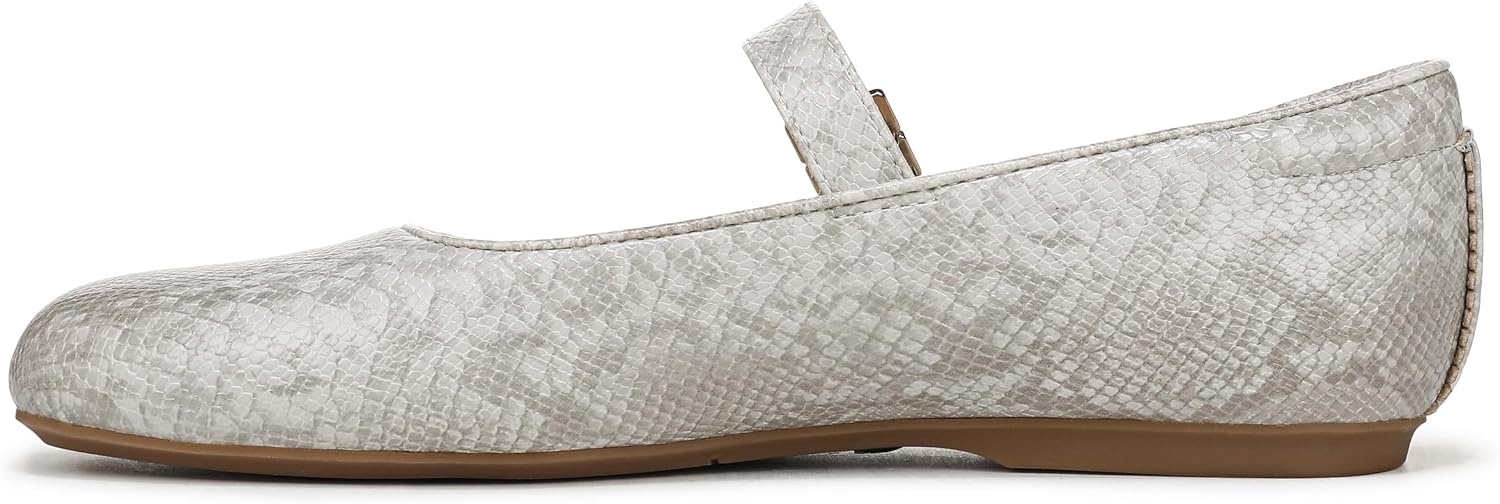 image:imageDr Scholls Shoes Womens Wexley Jane Mary Jane Flats Comfortable FlatsLight Grey Snake Faux Leather