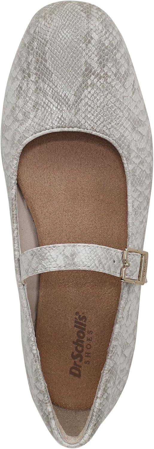 image:imageDr Scholls Shoes Womens Wexley Jane Mary Jane Flats Comfortable FlatsLight Grey Snake Faux Leather