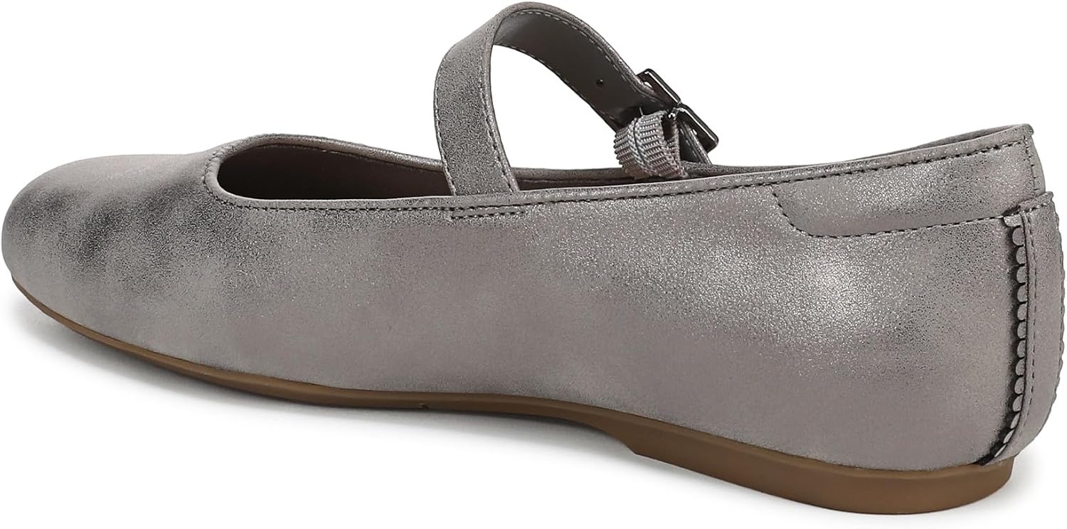 image:imageDr Scholls Shoes Womens Wexley Jane Mary Jane Flats Comfortable FlatsPewter Grey Faux Leather