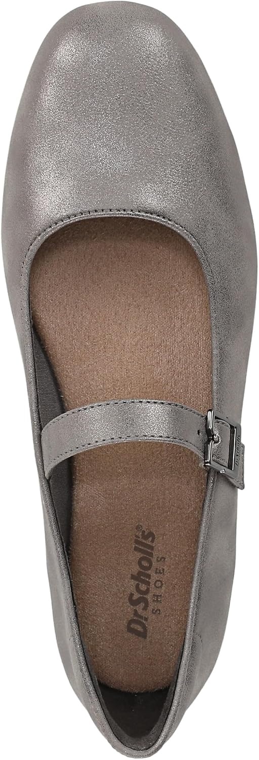 image:imageDr Scholls Shoes Womens Wexley Jane Mary Jane Flats Comfortable FlatsPewter Grey Faux Leather