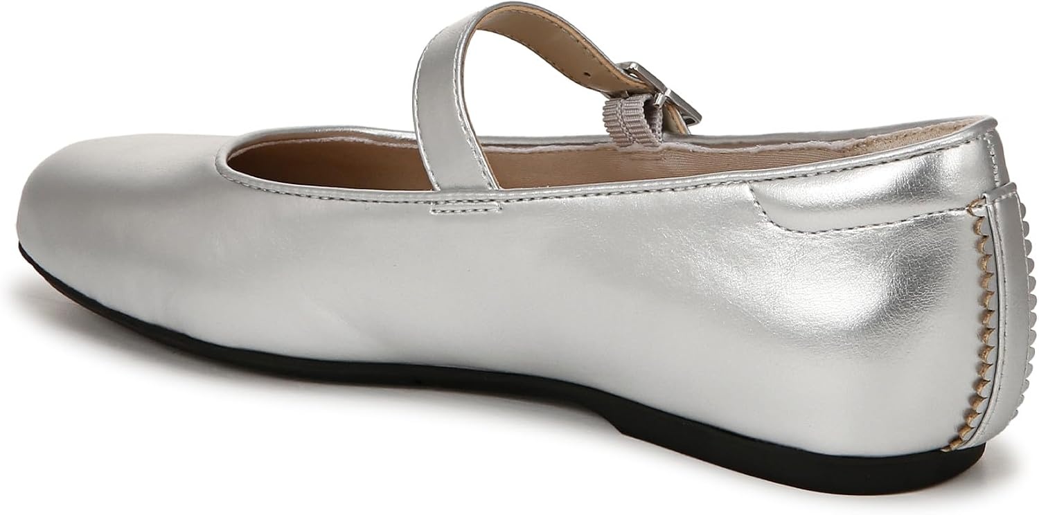 image:imageDr Scholls Shoes Womens Wexley Jane Mary Jane Flats Comfortable FlatsSilver Metallic Faux Leather
