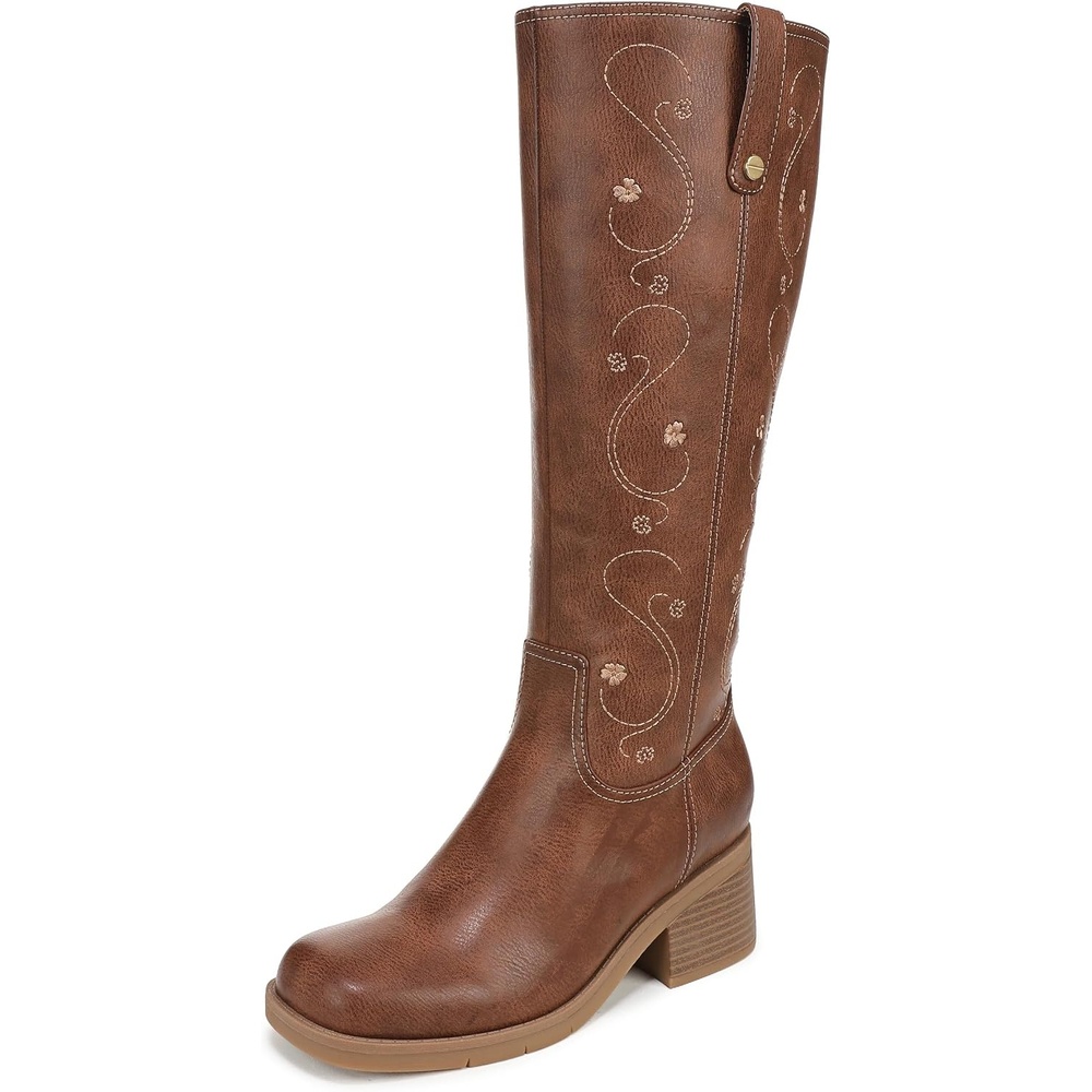 image:imageDr Scholls Joplin Riding Tall BootsEmbroidered Whiskey Brown