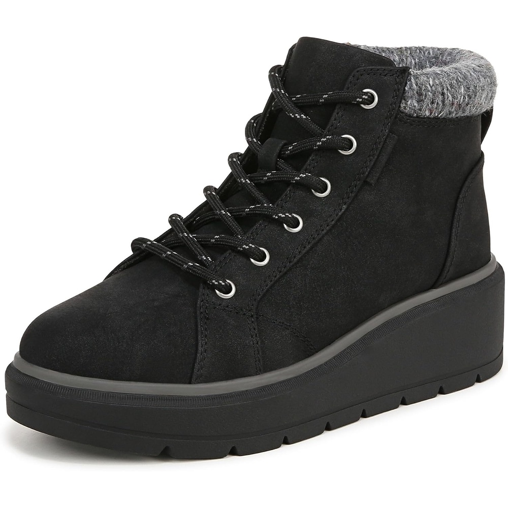 image:imageDr Scholls Nice Day Max Alpine LaceUp Short BootsBlack Smooth