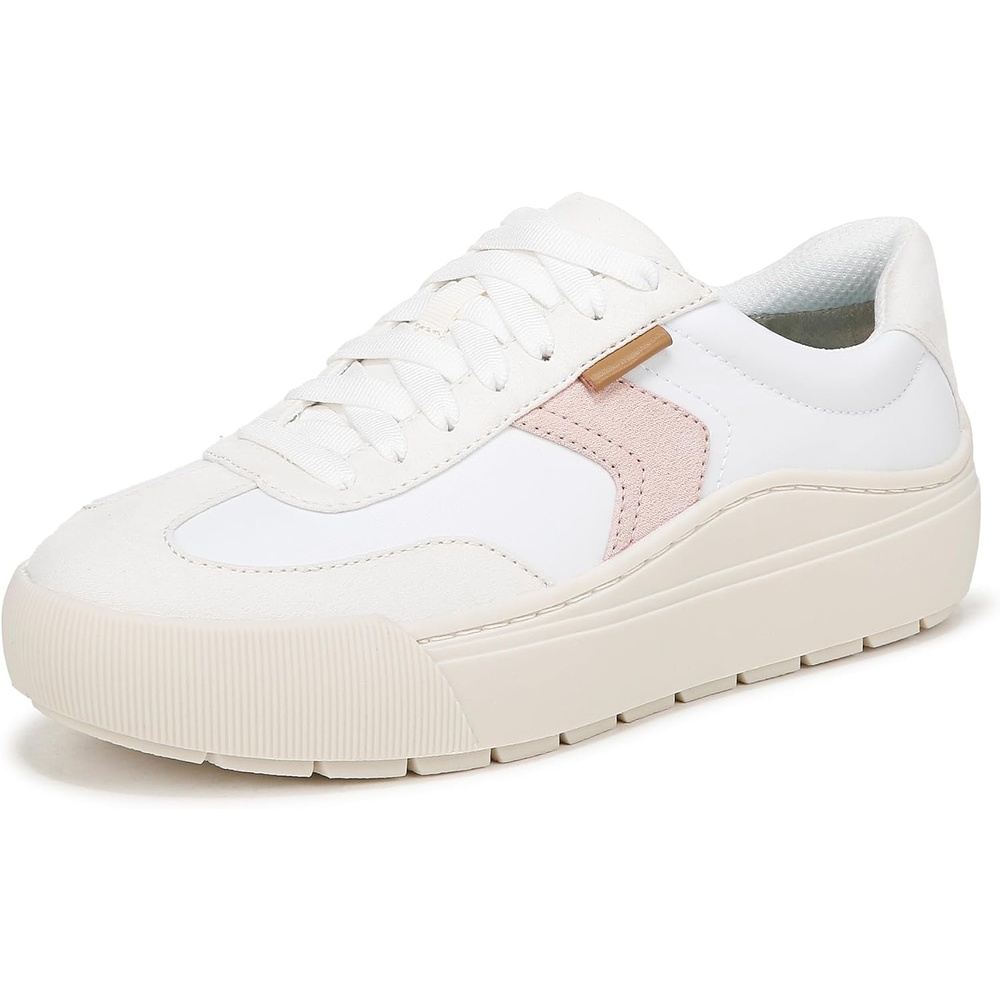 image:imageDr Scholls Shoes Womens Time Off Win Sneaker Retro Sneakers for WomenWhite Faux LeatherTofu Pink Fabric