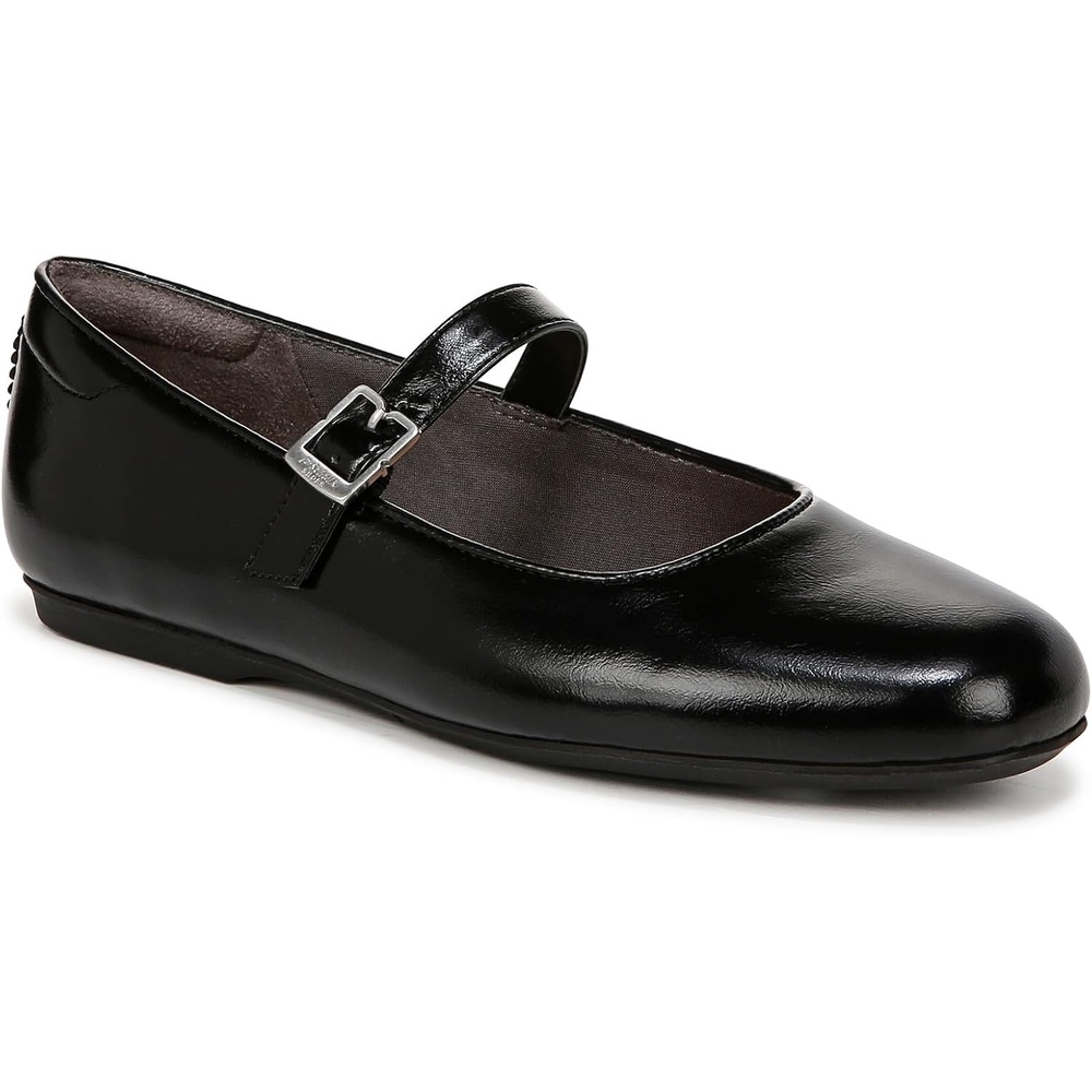 image:imageDr Scholls Shoes Womens Wexley Jane Mary Jane Flats Comfortable FlatsBlack Shiny Faux Leather